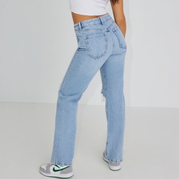 NWT Garage Women’s 90’s Straight Distressed Jeans Everett Blue Size 09 / 29 NEW - Picture 4 of 11